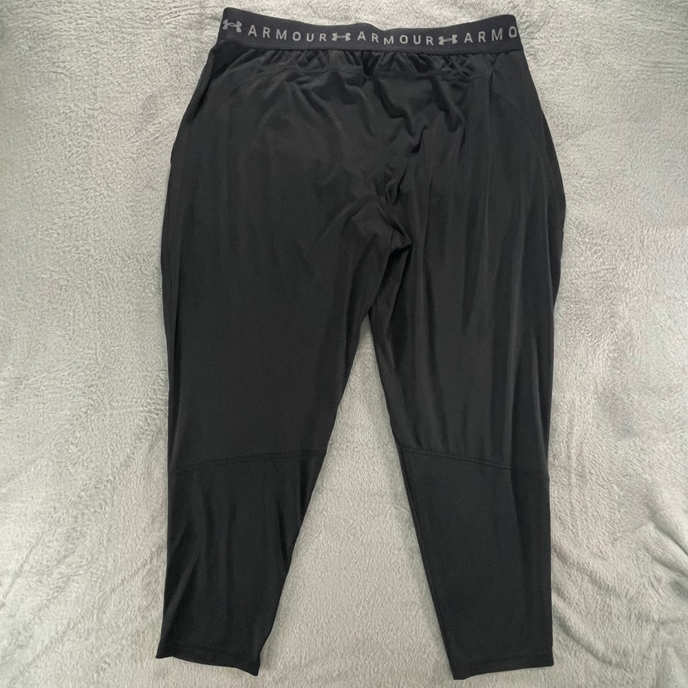 Under Armour Men Black Athletic Jogger Pants Tapered Elastic Waist Size XL - Picture 2 of 7